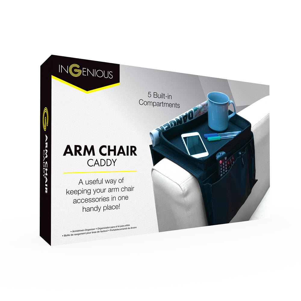 Home Black Armchair Caddy Organiser Holder | Black, Armchair