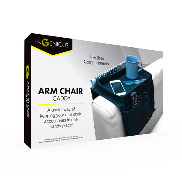 Home Black Armchair Caddy Organiser Holder | Black, Armchair