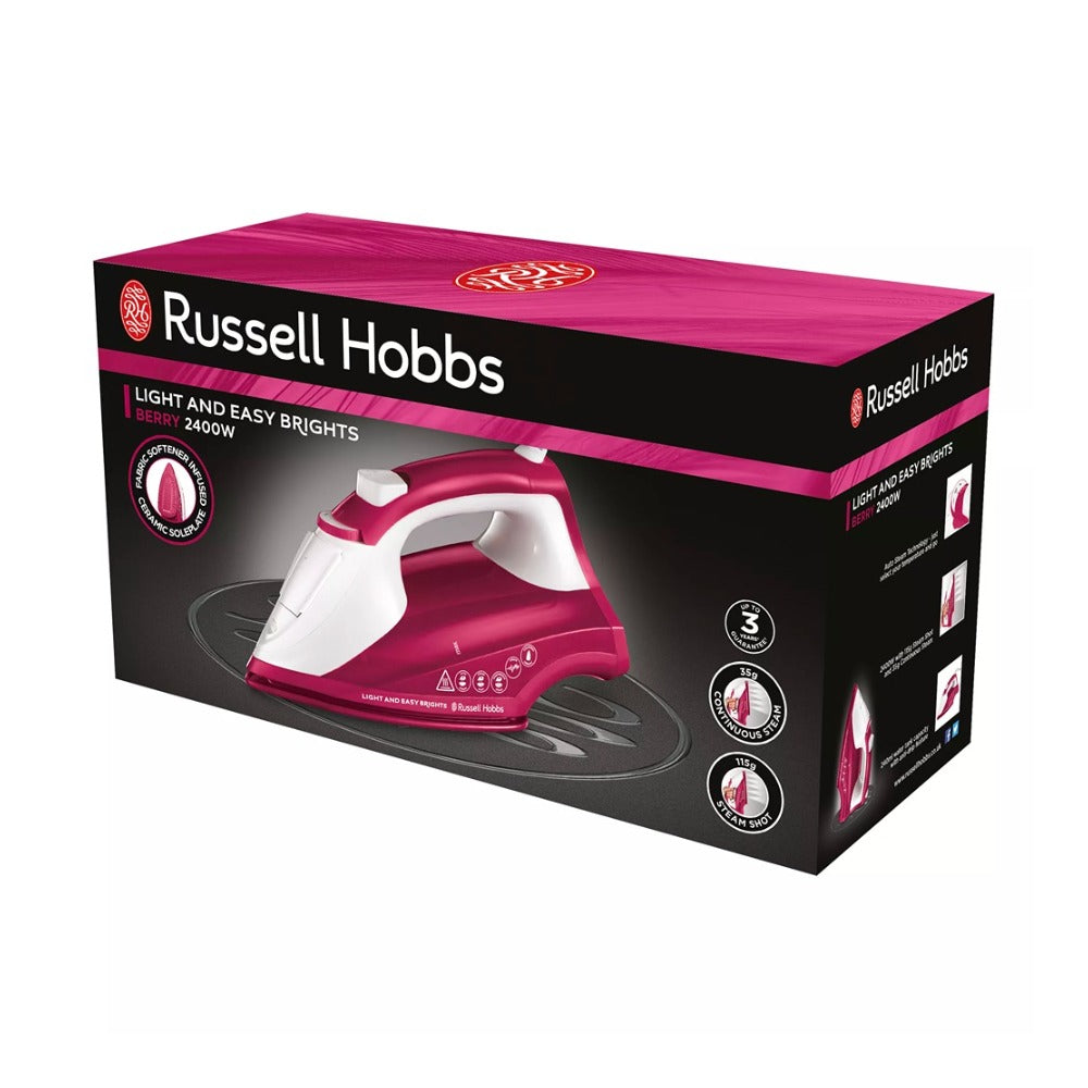 Russell Hobbs Berry Steam Iron | Auto Steam, Steam Shot, Vertical Steam