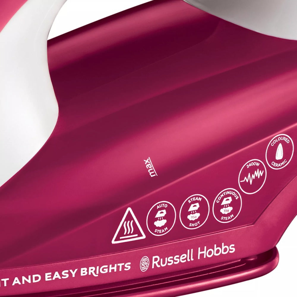 Russell Hobbs Berry Steam Iron | Auto Steam, Steam Shot, Vertical Steam