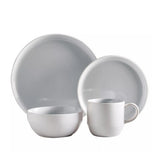 Barbary & Oak Oslo Dinnerware Set | Grey, 16 Pieces, Glazed Finish