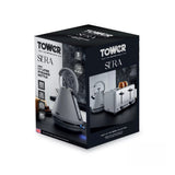 Tower Sera Grey Vintage-Style Electric Kettle with Water Window | 1.7L, 3kW