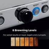 Tower Sera Four-Slice Grey Toaster | Dual Controls, Wide Slots