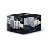 Tower Sera Four-Slice Grey Toaster | Dual Controls, Wide Slots