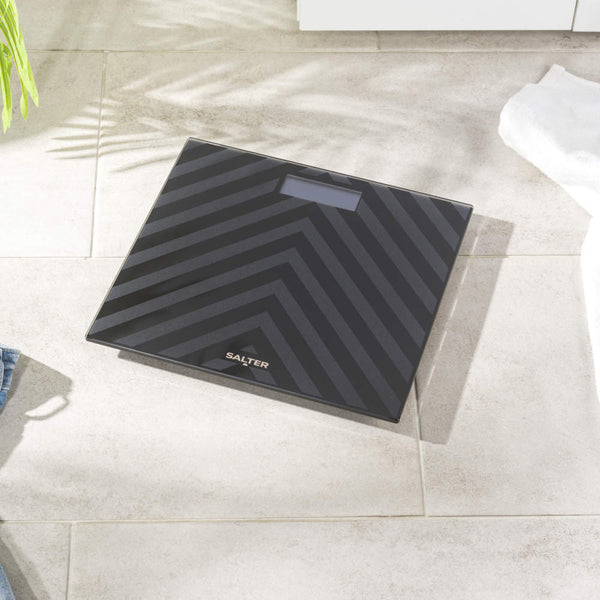 Salter Chevron Two Tone Digital Bathroom Scale | Black and Grey, LCD