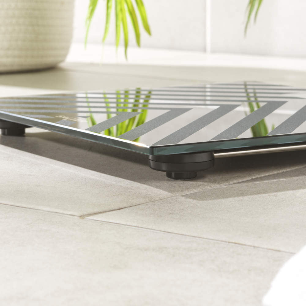 Salter Chevron Two Tone Digital Bathroom Scale | Black and Grey, LCD