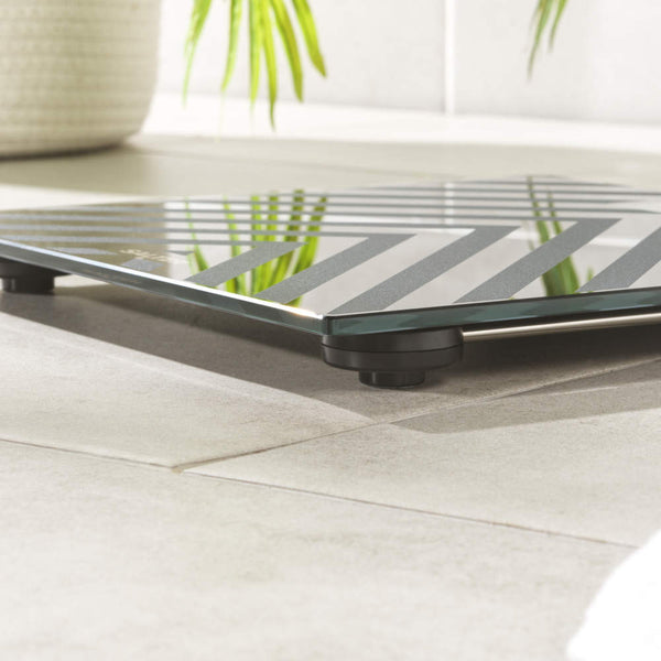 Salter Chevron Two Tone Digital Bathroom Scale | Black and Grey, LCD