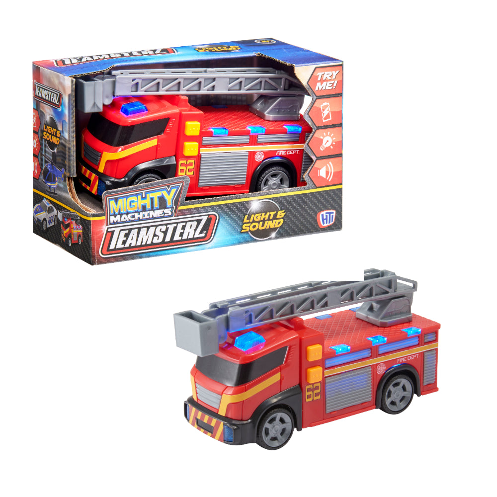 Teamsterz Mighty Machines Fire Engine Toy - Lights, Sounds and Ladder