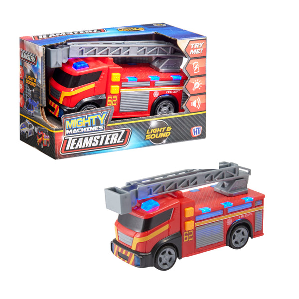 Teamsterz Mighty Machines Fire Engine Toy - Lights, Sounds and Ladder