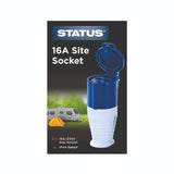 Status 16 Amp Mains Round 3 Pin Socket | 230V, IP44, Flip-Top Lid