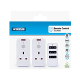 Status Remote Controlled Mains Sockets Pack of 2 | 20 m Range, 13A