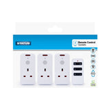 Status Remote Control Mains Sockets Pack of Three | 20m Range, 13A
