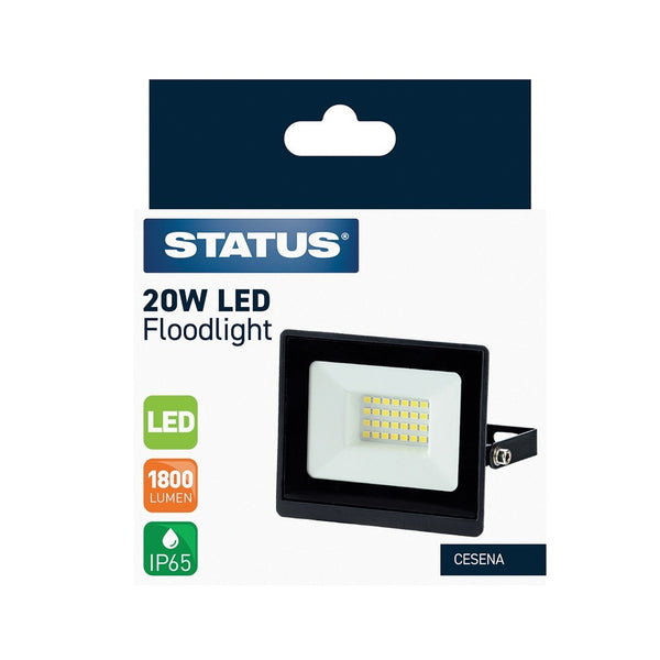 Status 20W Cesena LED Flood Light | 1800 Lumens, IP65, Adjustable Bracket