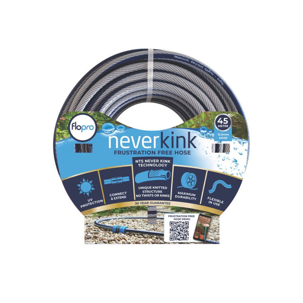 Flopro Never Kink Garden Hose | 45m, 12.5mm Diameter, UV Protected