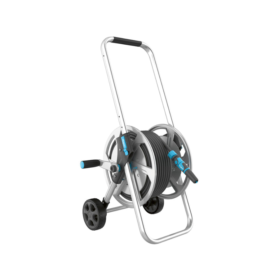 FloPro Metal Hose Cart Set - Wheeled Trolley - 50m
