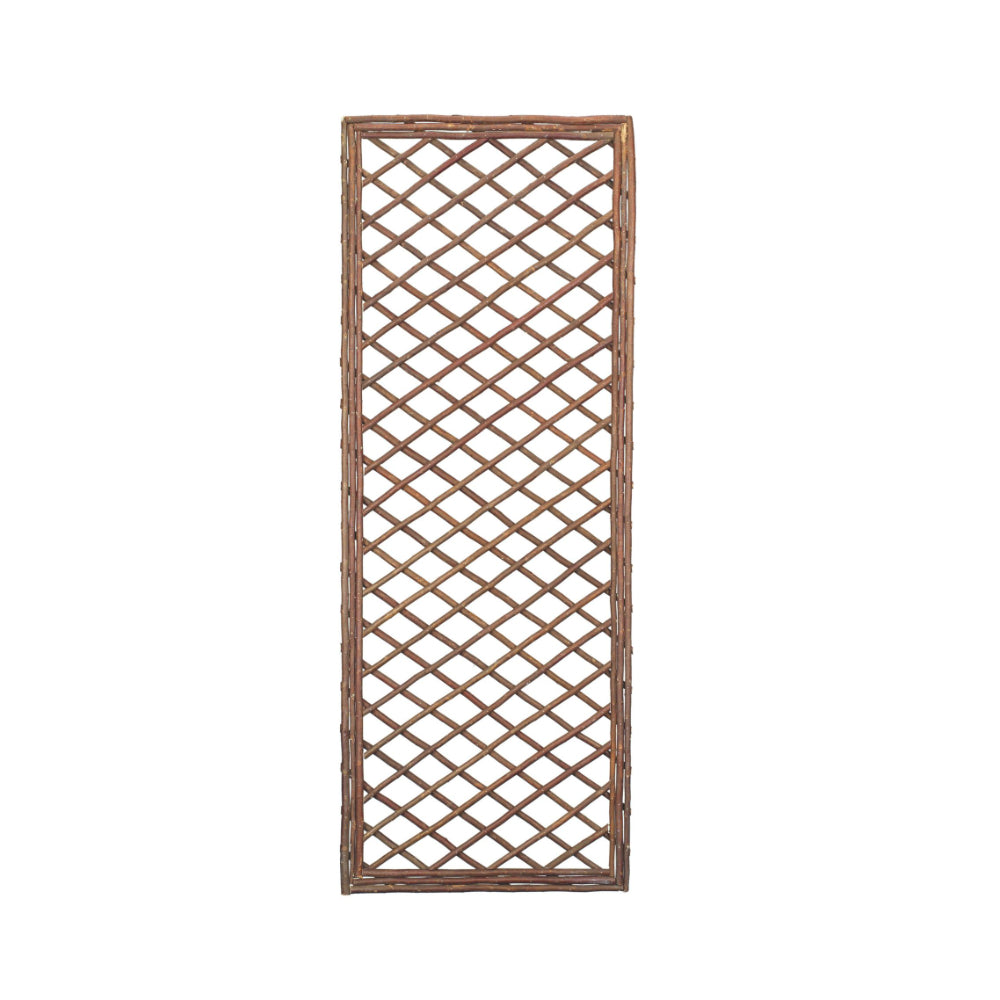 Gardman Framed Willow Trellis Panel | 1.2 x 0.45m, Natural Brown