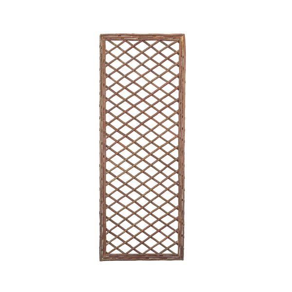 Gardman Framed Willow Trellis Panel | 1.2 x 0.45m, Natural Brown
