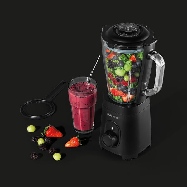 Salter Kuro Glass Jug Blender | 600W, 1.5L, 2 Speed Settings