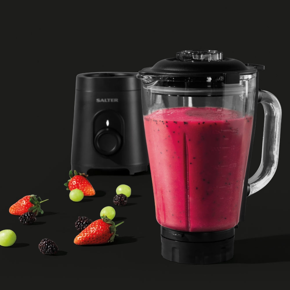 Salter Kuro Glass Jug Blender | 600W, 1.5L, 2 Speed Settings