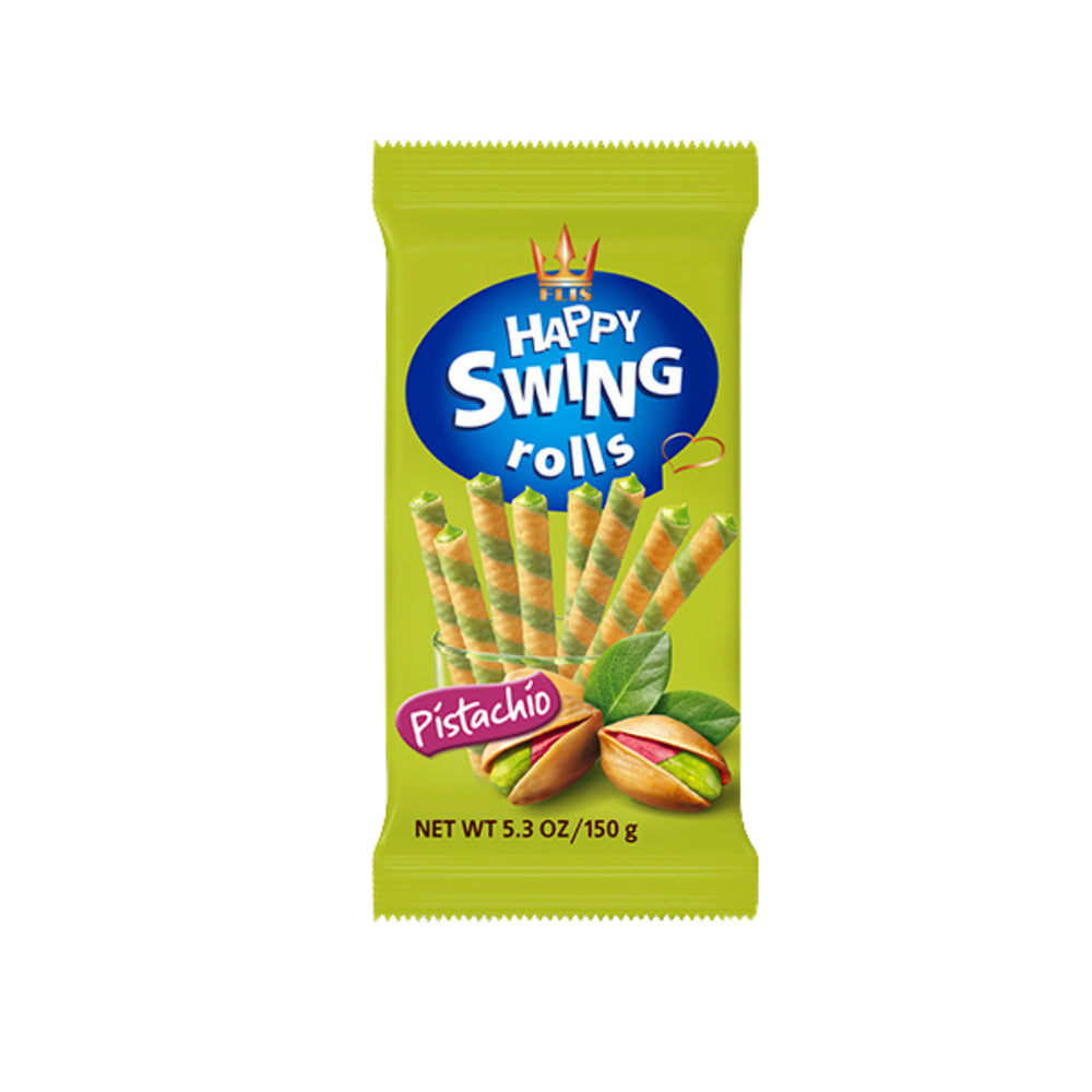 Rose Happy Swing Crispy Pistachio Cream-Filled Wafer Rolls | 150g