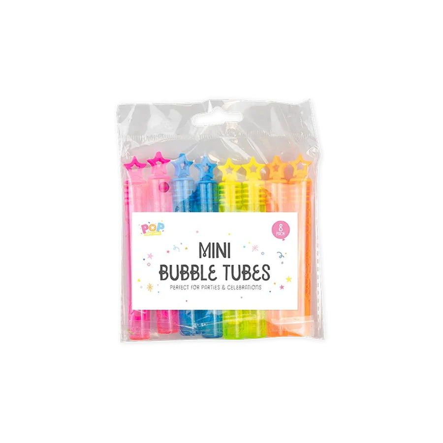Mini Bubble Tubes Party Favours - Assorted Colours - 8 Pack