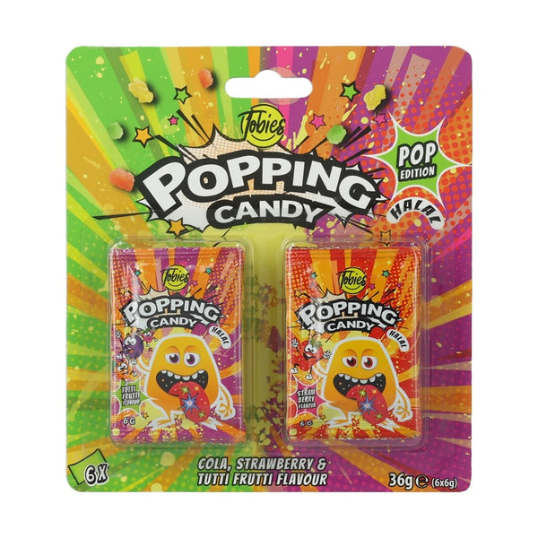 Tobies Popping Candy - 6-Pack - 36g