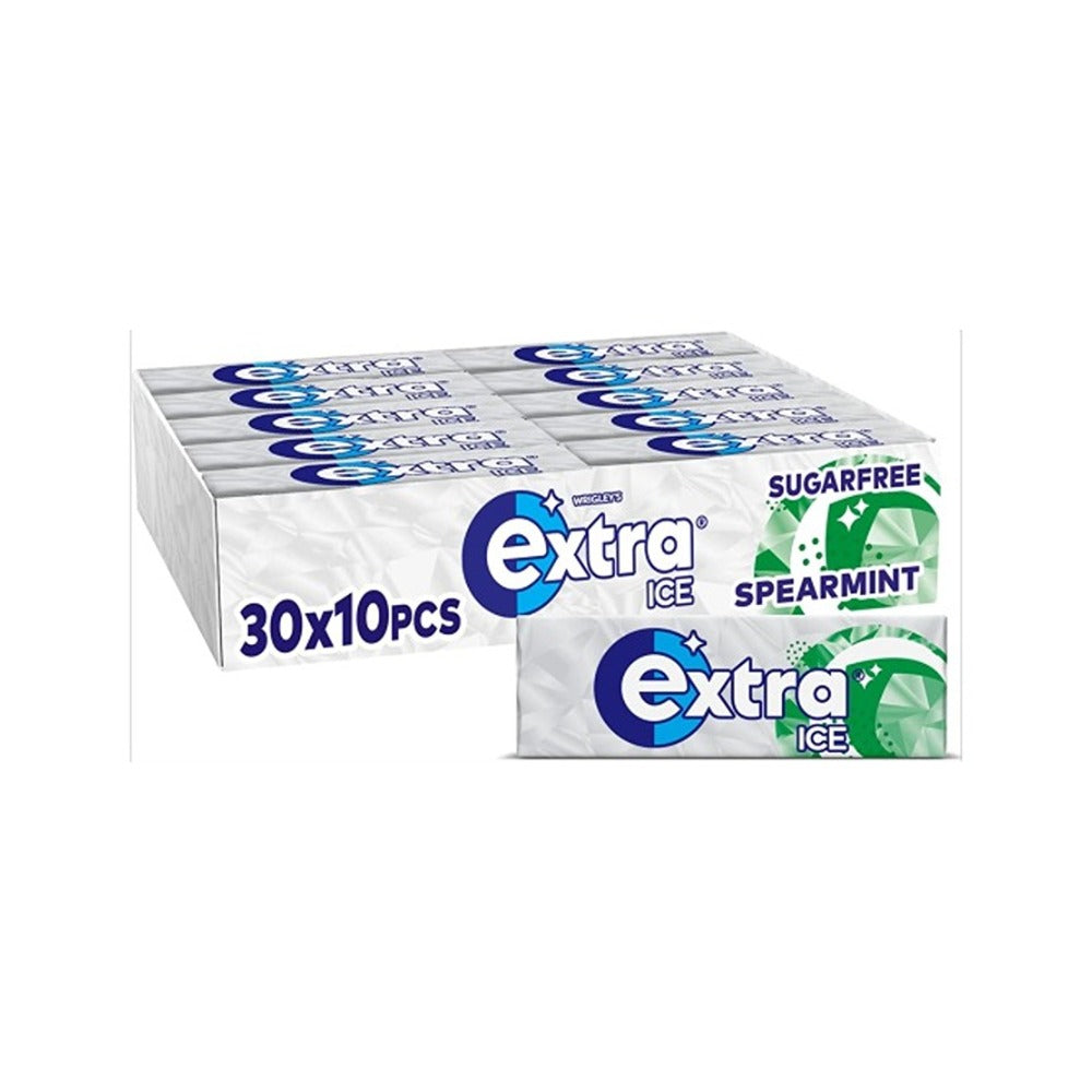 Extra Ice Green Spearmint Sugarfree Chewing Gum - Pack of 10 Pieces