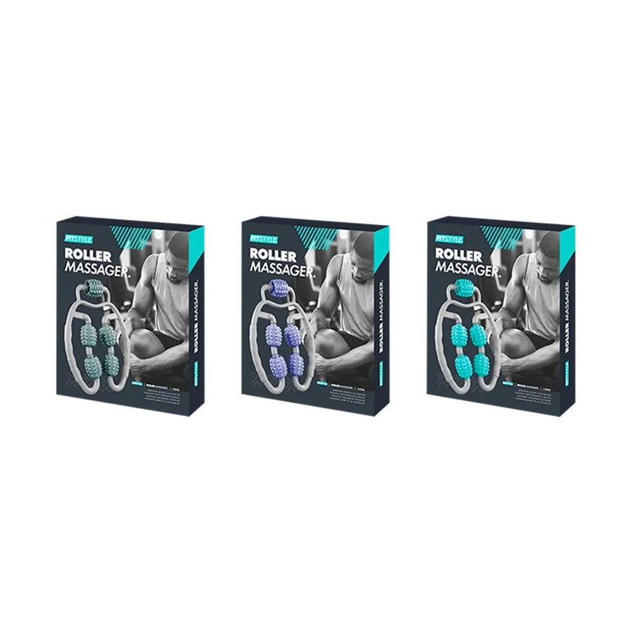 5-Ring Handheld Roller Massager | Deep Tissue, Assorted Colours