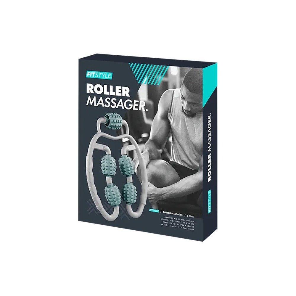 5-Ring Handheld Roller Massager | Deep Tissue, Assorted Colours