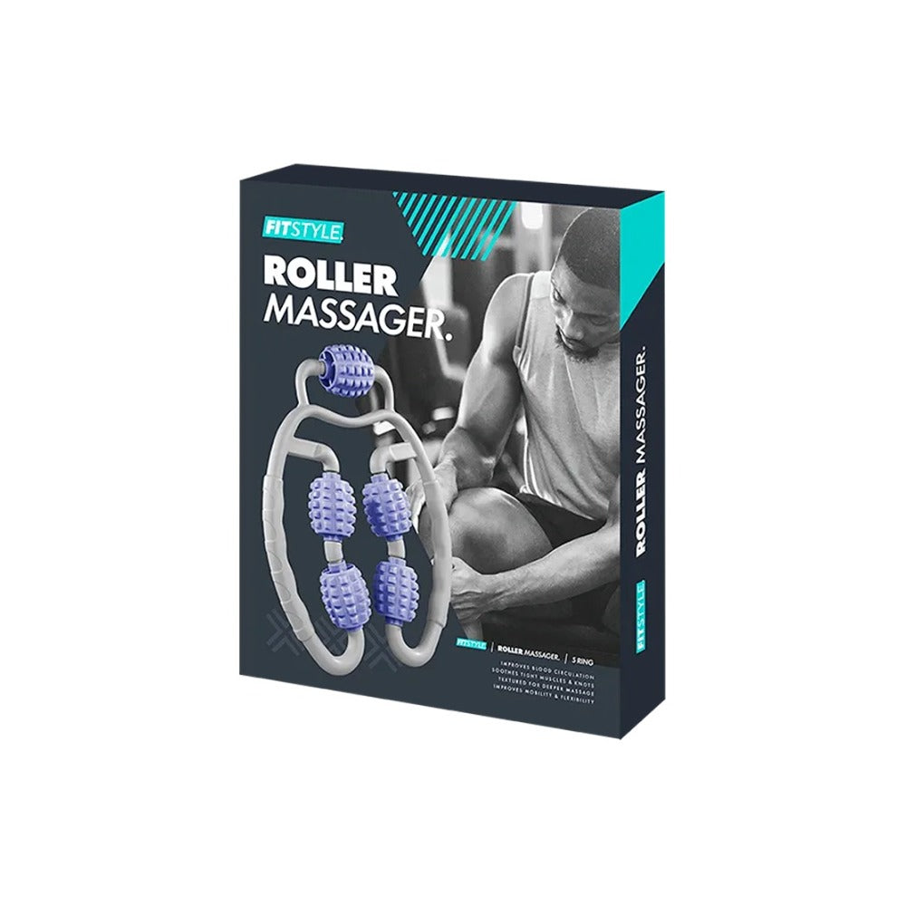 5-Ring Handheld Roller Massager | Deep Tissue, Assorted Colours