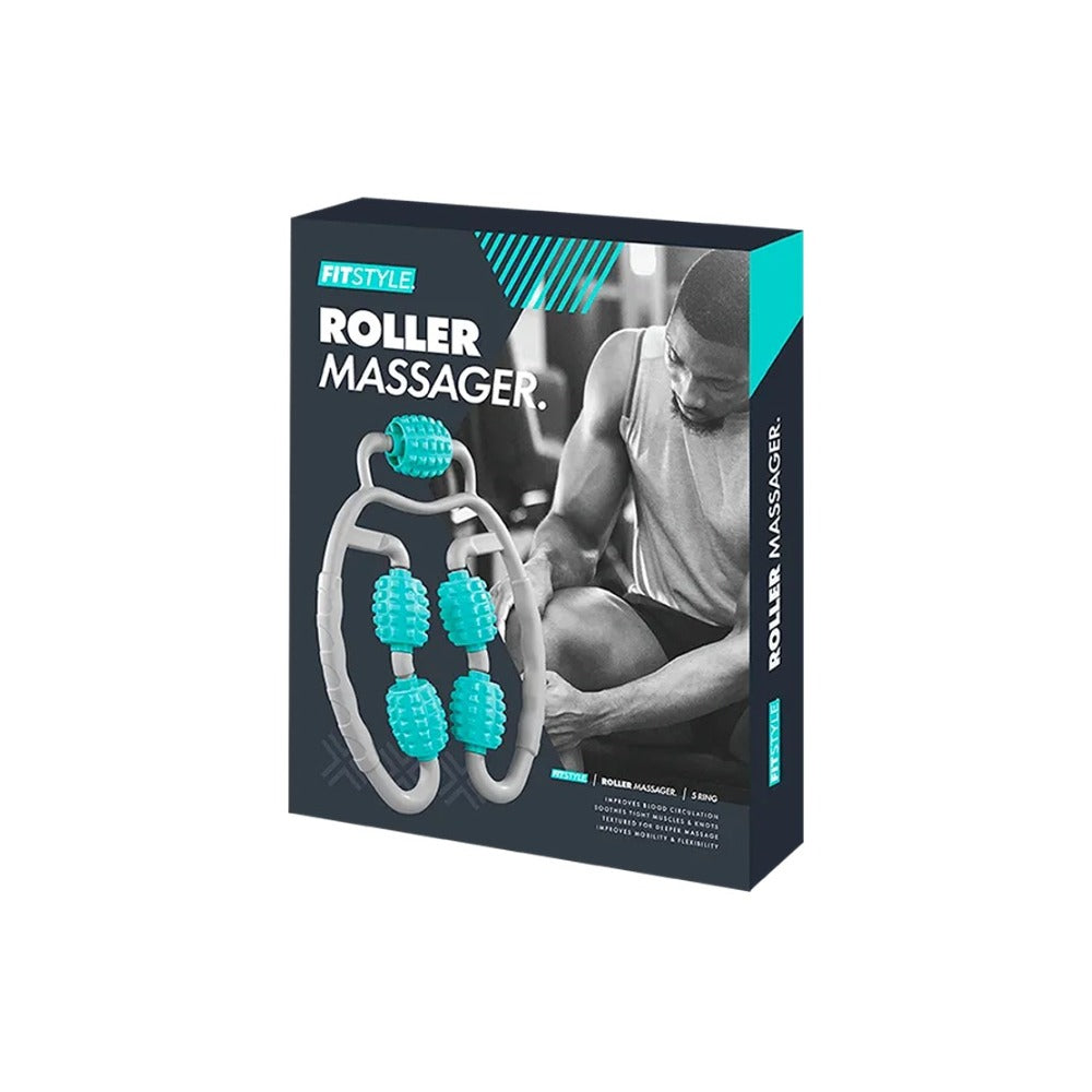 5-Ring Handheld Roller Massager | Deep Tissue, Assorted Colours