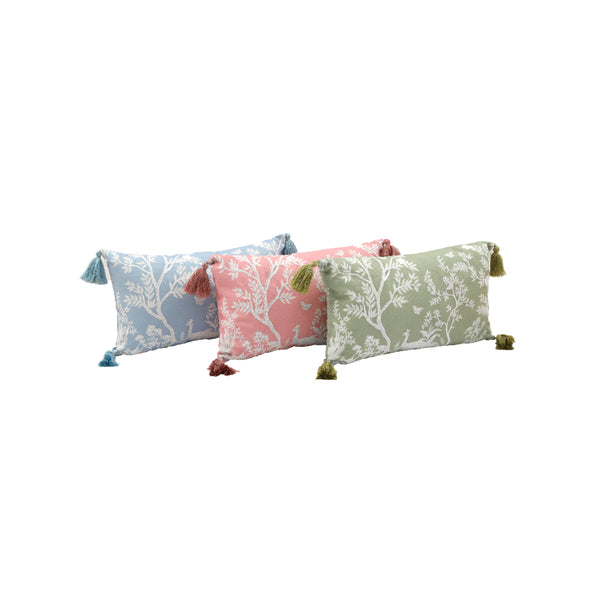 Embroidered Garden Outdoor Decorative Rectangular Cushion | 30 x 50cm