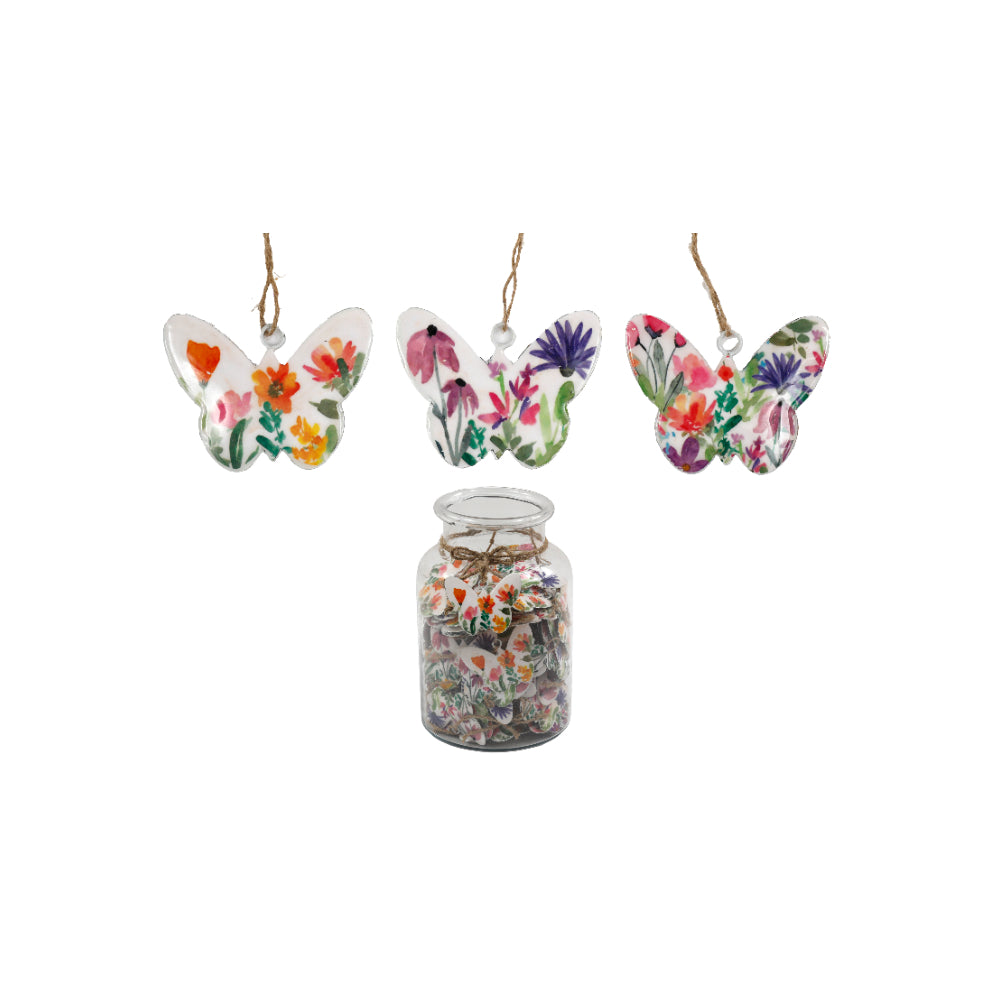 Enamel Butterfly in Jar Hanging Decoration | 8 cm, Enamel Finish