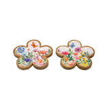 Flower Patterned Enamel Tray | 25 x 25cm, Square, Floral Design