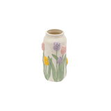 Tulip Embossed Textured Flower Vase for Home Décor | 12 x 23cm