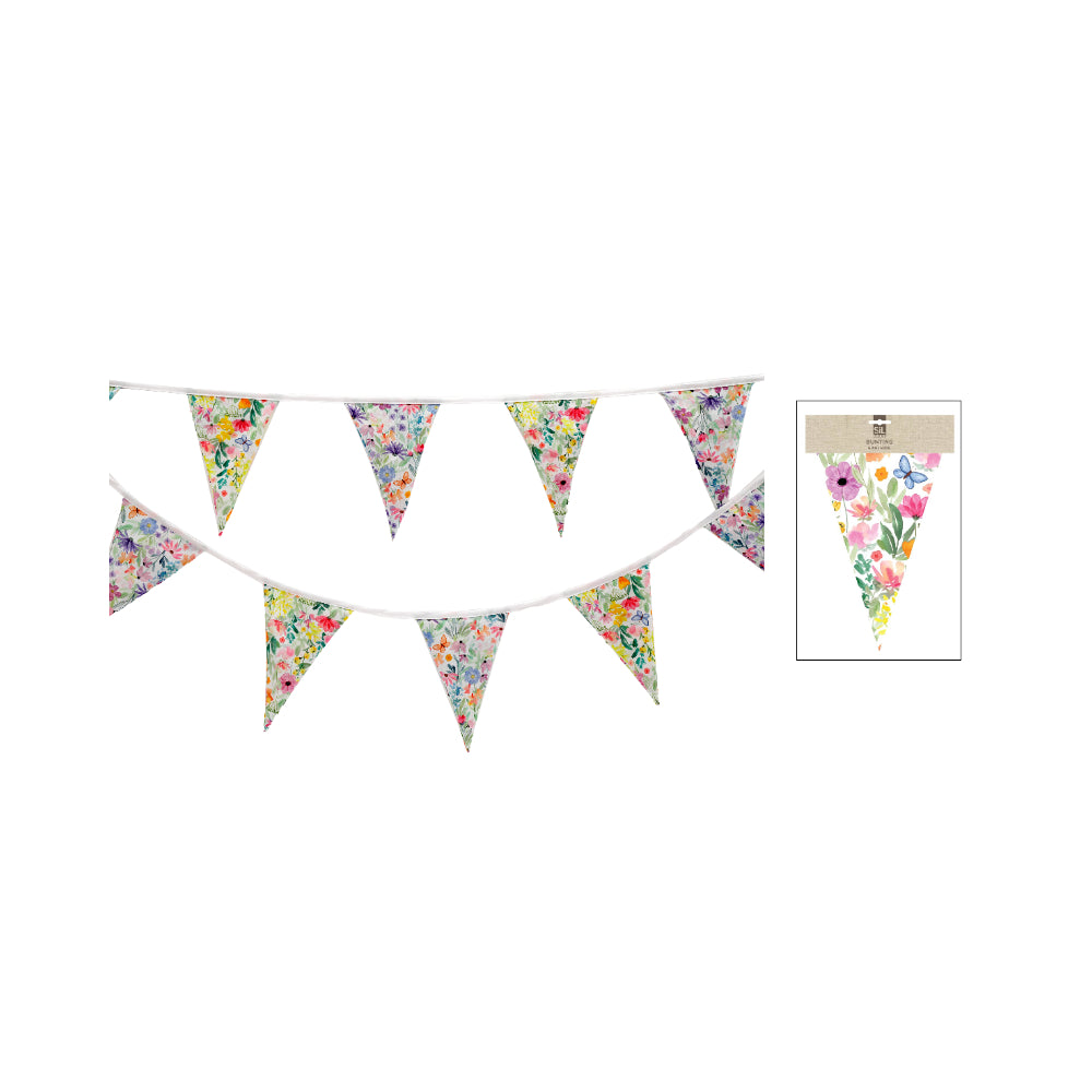 Spring Floral Flag Bunting Garland Decoration | 3.15m Length