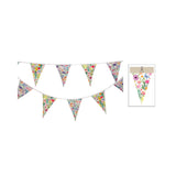 Spring Floral Flag Bunting Garland Decoration | 3.15m Length