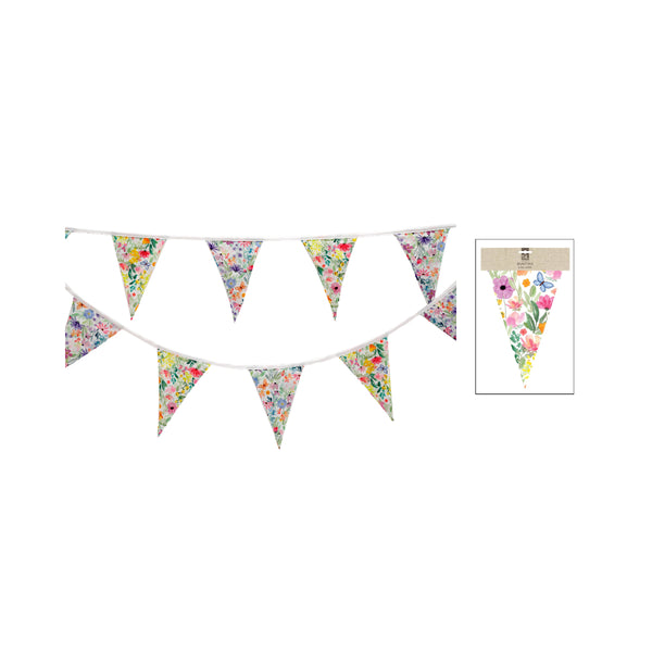Spring Floral Flag Bunting Garland Decoration | 3.15m Length