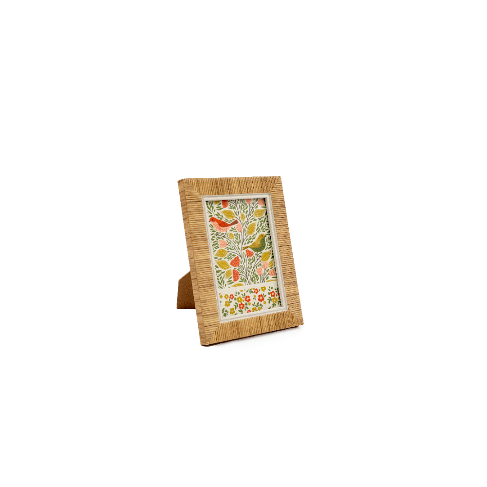 Natural Rattan Photo Frame | 4 x 6 Inches, Woven Design, Display