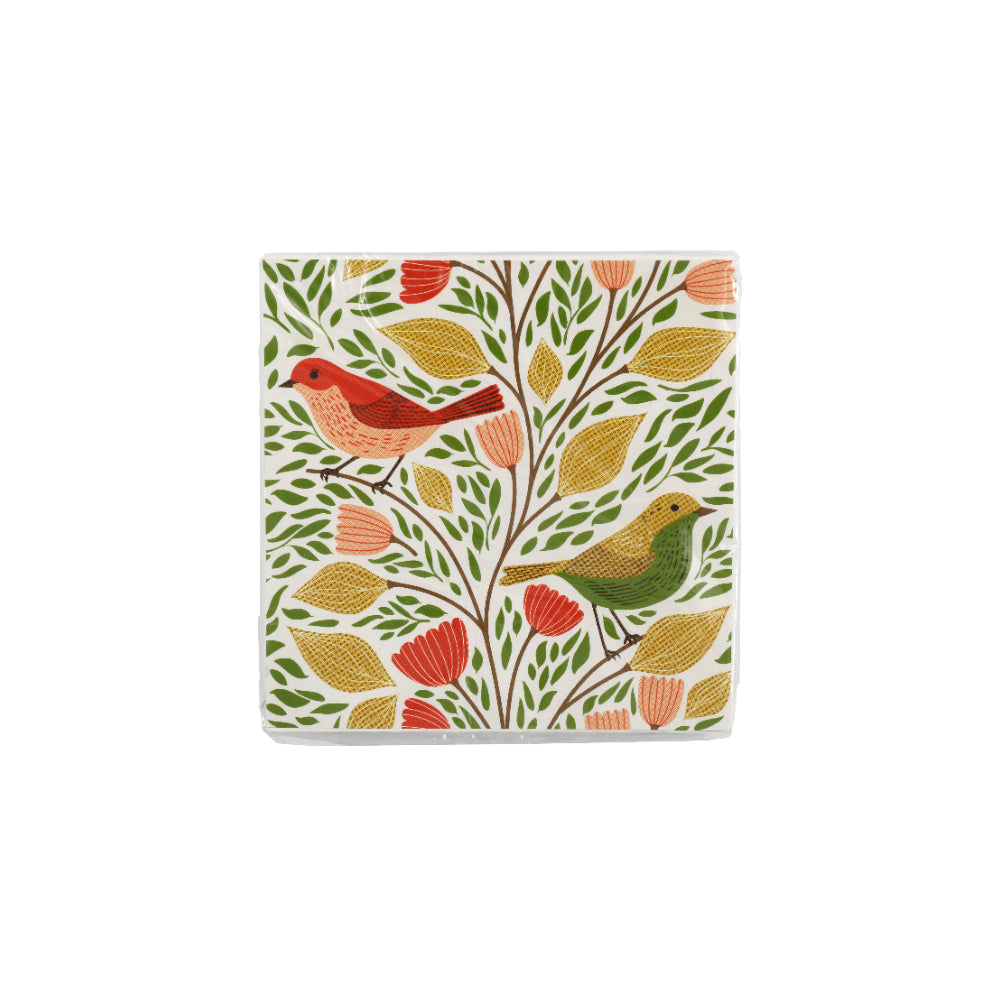 Songbird Design Large Paper Table Serviettes | Pack of 20, 33cm