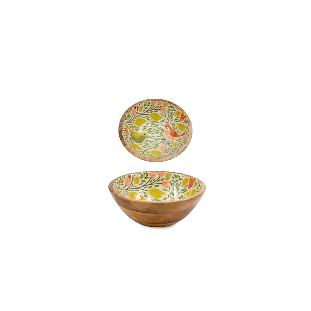 Songbird Enamel Bowl | 17.5cm Diameter, Songbird Motif, Enamel Finish