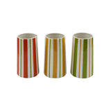 Songbird Stripe Pattern Flower Vase for Table Display | 11 x 21cm