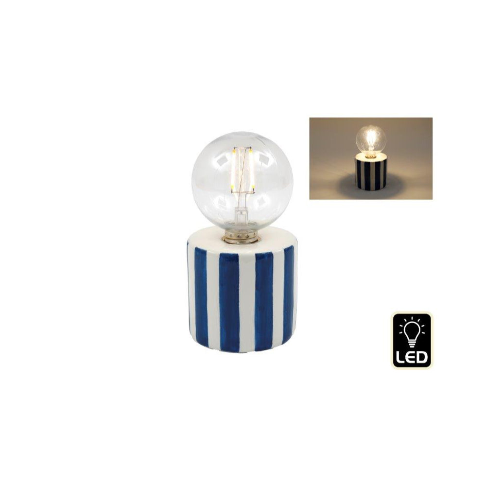 Blue Stripe LED Lamp | 18 cm, Blue Stripe Design, LED Lighting