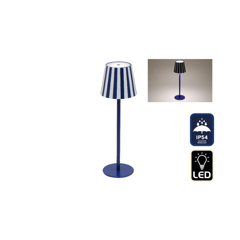 Blue Touch-Control Table Lamp | 36cm Tall, Touch Sensor Control