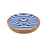 Blue Stripe Chip and Dip Serving Platter | Round, 30cm Diameter