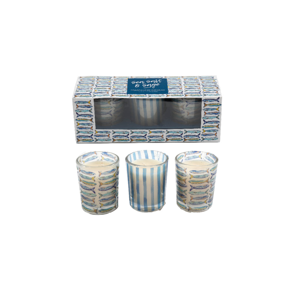 Set of 3 Sardine Candle Pots Candle Holders | Three-Piece Set