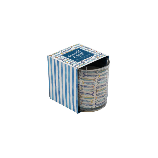 Sardines Design Candle | Boxed Candle, 7cm x 7.5cm Dimensions