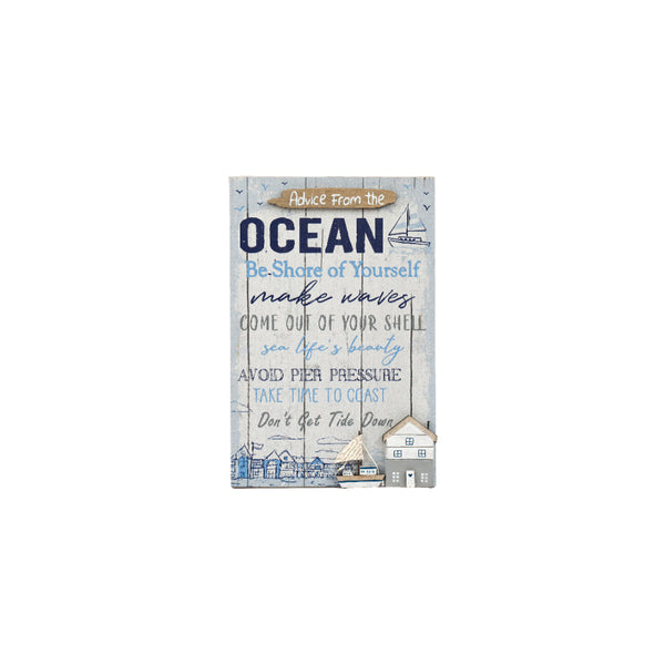 Decorative Wooden Ocean Design Wall Plaque for Home Decor | 30cm