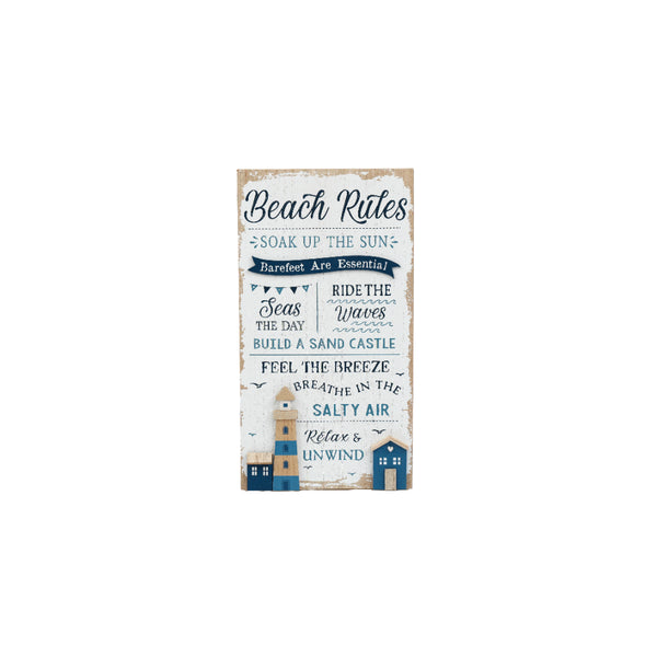Beach Rules Decorative Plaque Sign | 48cm