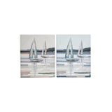 Abstract Boats Canvas Print for Living Room Wall | 40 x 50cm